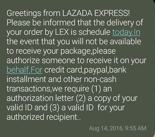 Lazada shopping experience