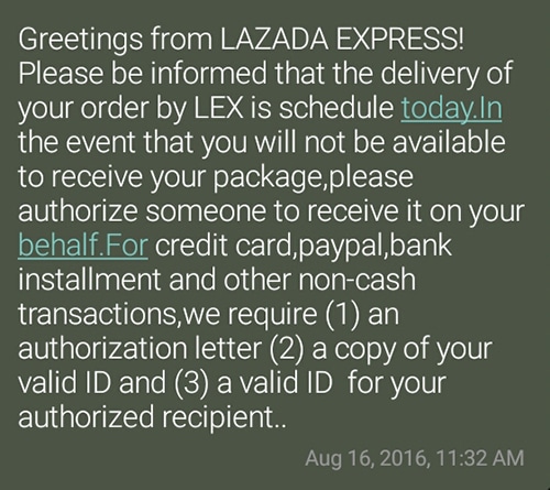 Lazada shopping experience